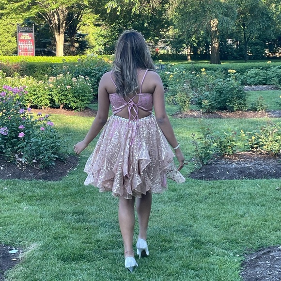 Short Beautiful Rose Gold Dress - Picture 6 of 6